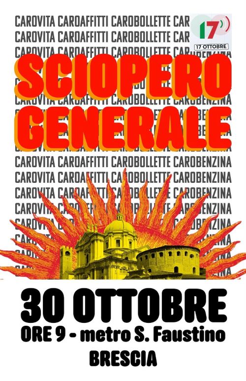 Sciopero generale: venerdì 30 ottobre l’usb lancia un corteo anche a Brescia