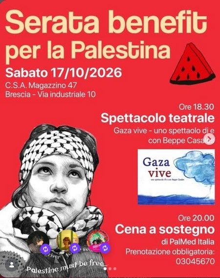 SERATA BENEFIT PER LA PALESTINA