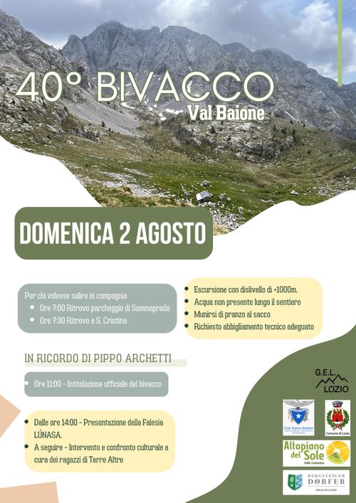 Quarantesimo bivacco val baione 